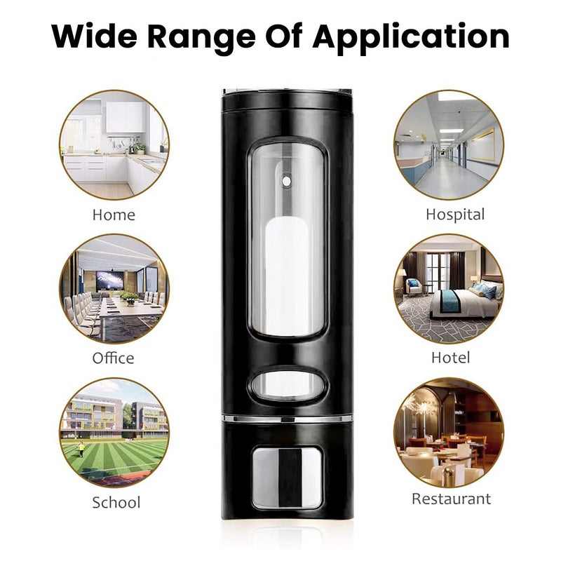 Zureni Zureni Liquid Soap Dispenser Refillable Multipurpose Bathroom Accessories Hand & Dishwasher Sanitizer Lotion Pump Bottle for Home Kitchen Wash Basin (Black, Pack of 1) - Image 2