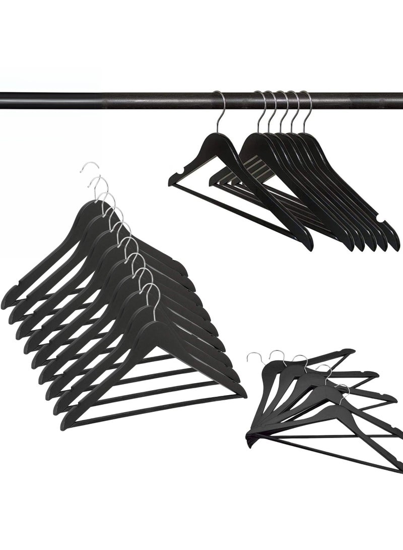 ORTUK 12pcs Clothes Hangers Plastic Coat Hanger, Non Slip Cut Notches Suit Hangers, 360° Rotatable Metal Hook Space Saving Closet Hangers, Heavy Duty Plastic Hangers Jackets, Shirts, Pants, Blouses, Dresses - Image 1