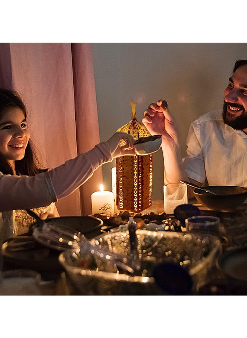 ماركة غير محددة تقويم العد التنازلي لرمضان DIY مع 30 درج تخزين هدية رمضان الإسلامية، أضواء رمضان LED لتزيين المنزل في رمضان  - Image 4