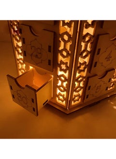 Generic DIY Ramadan Countdown Calendar with 30 Storage Drawers Muslim Ramadan Eid Gift, LED Ramadan Lights for Ramadan Home Decoration Party  - Image 5