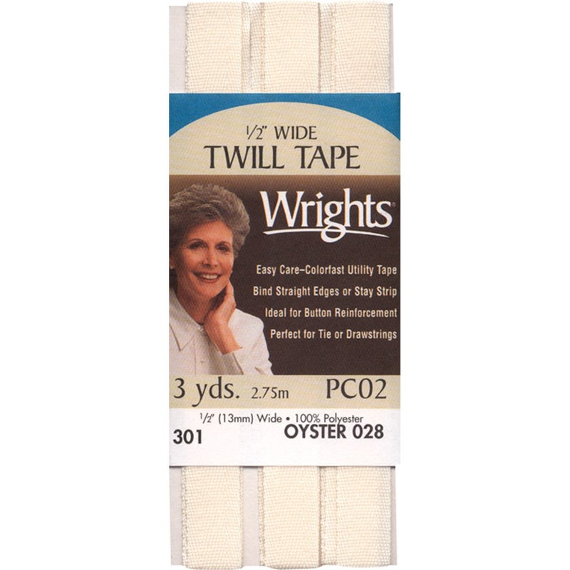 Wrights 117301028 Twill Tape Oyster 3Yard
