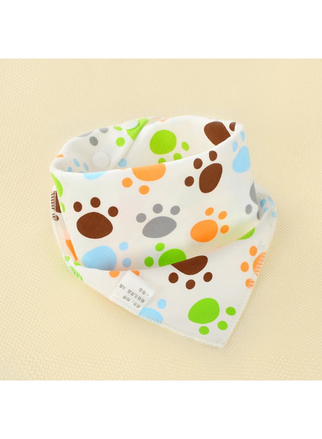Baby's Towel Baby's Pure Cotton Triangle Towel Double Layer Cartoon Printed Baby's Triangle Towel Children's Bib