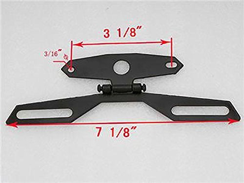 Yibid Universal Mini License Plate Tail Brake Light Tag Holder Folding Bracket Mount for Motorcycle Suzuki Kawasaki Ducati Honda Chopper Bobber Racer Cruiser Dirt Sports ATV 4x4 off road Street Bikes - Image 5