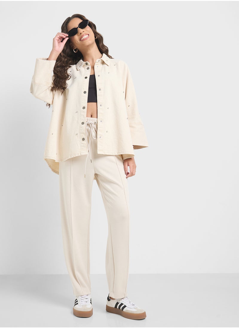 ONLY - Rhinestone Oversized Shirt - Image 1