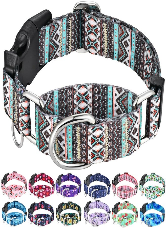 Fidohug Martingale Dog Collar with Buckle Tribal Design Adjustable Escape Proof Pet Collars (Aztec, Medium) - Image 1