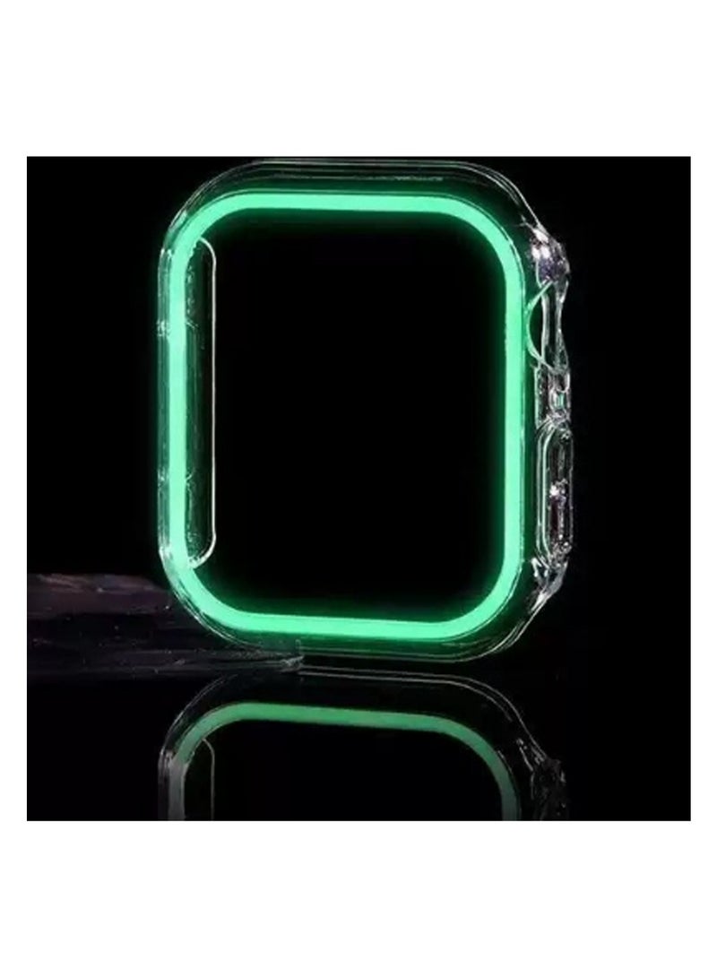 غطاء حماية فلوري مضيء باللون الأخضر لساعة Apple Iwatch S10 مقاس 42 مم، مجوف ومقاوم للماء والسقوط - Image 1