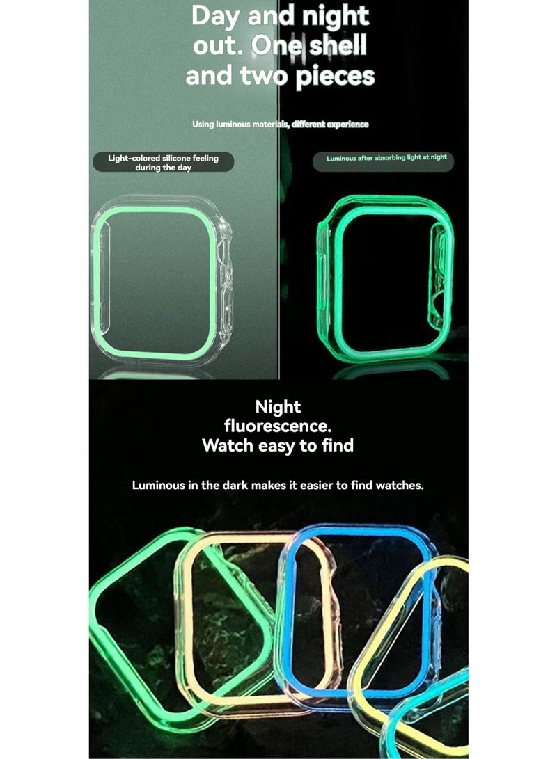 غطاء حماية فلوري مضيء باللون الأخضر لساعة Apple Iwatch S10 مقاس 42 مم، مجوف ومقاوم للماء والسقوط - Image 2