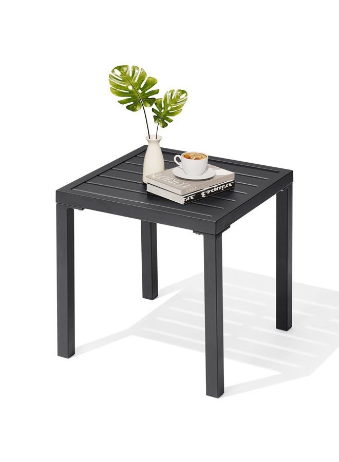 Crestlive Products Outdoor Side Table - Small Metal Square End Table - Easy to Assemble, Weather Resistant Ideal for Garden, Patio, Poolside, Beach, Balcony, Porch - Image 1