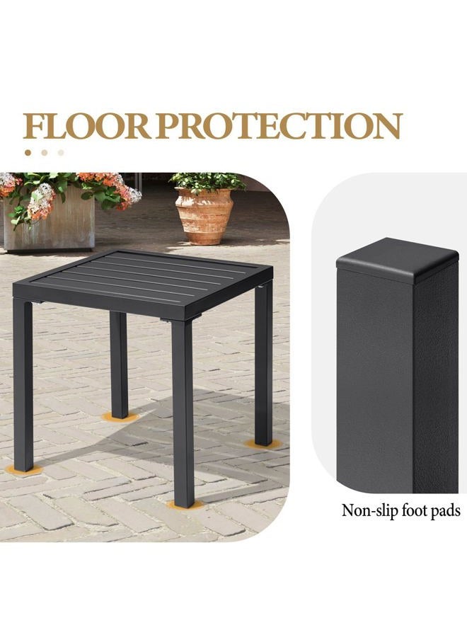 Crestlive Products Outdoor Side Table - Small Metal Square End Table - Easy to Assemble, Weather Resistant Ideal for Garden, Patio, Poolside, Beach, Balcony, Porch - Image 4
