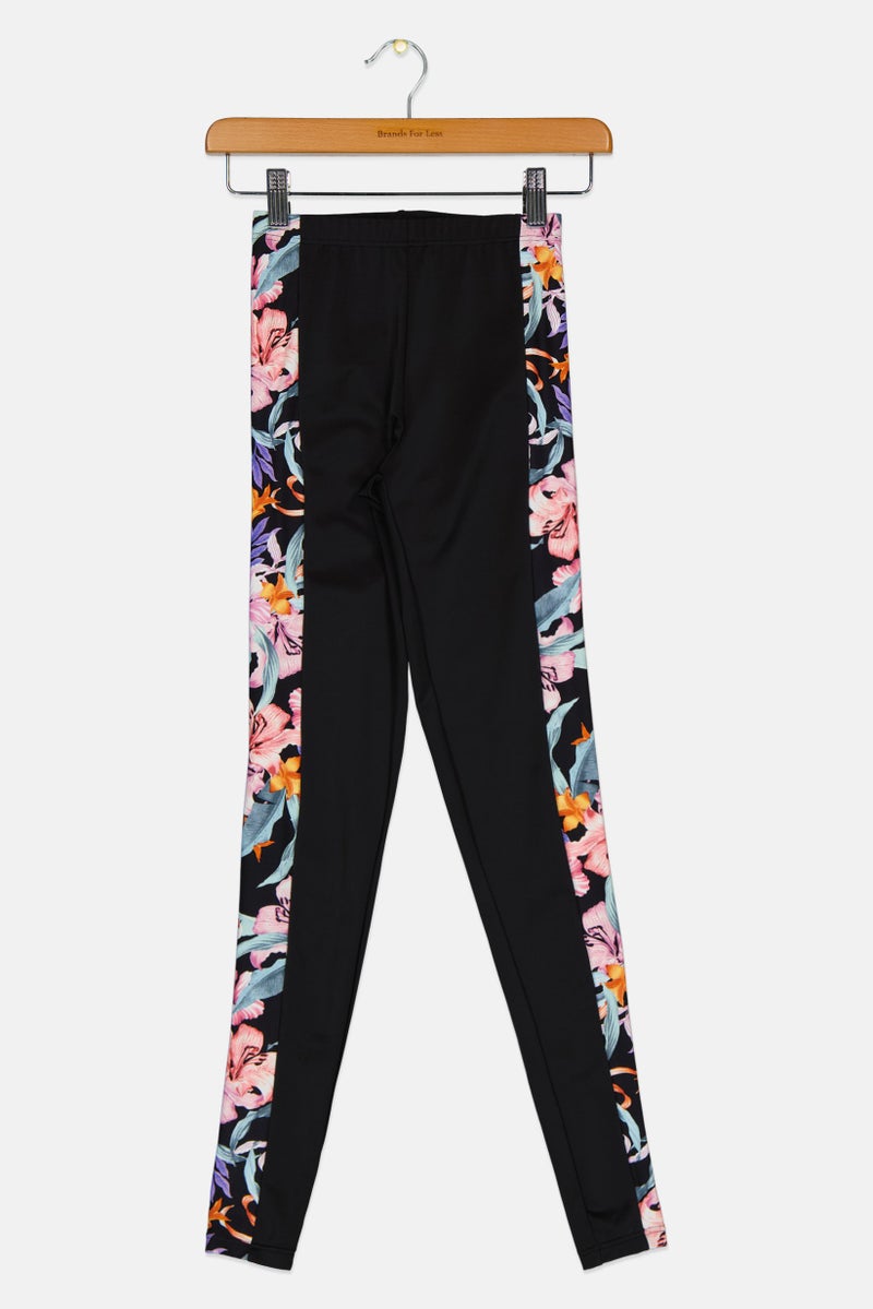 Billabong Kids Girl Floral Print Pull On Swim Leggings, Multicolor - Image 1