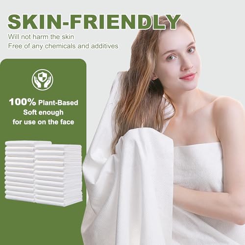 Tvvcalk Disposable Bath Towels, 25 Pack 55" x 27.5" Ultra Soft, Quick Dry Disposable Body Towel, Portable Travel Towel for Hotel Camping Beach Swimming Gym Sauna Spa, Personal Care Pet Towels - Image 5