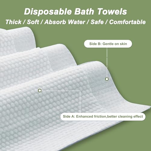 Tvvcalk Disposable Bath Towels, 25 Pack 55" x 27.5" Ultra Soft, Quick Dry Disposable Body Towel, Portable Travel Towel for Hotel Camping Beach Swimming Gym Sauna Spa, Personal Care Pet Towels - Image 3