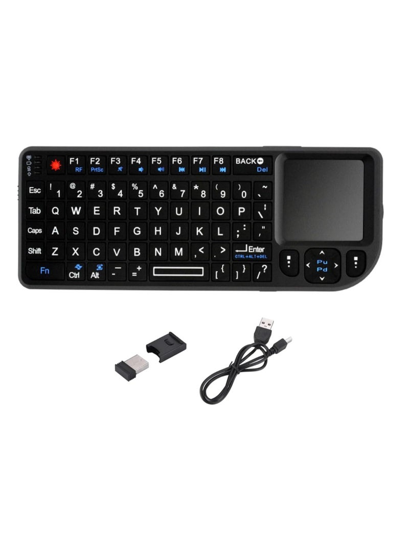 Mini Keyboard, Wireless Keyboard for Smart TV, Wireless Bluetooth Keyboard with Touchpad and IR Remote, Portable Keyboard, Compatible with Windows/Android/Google/Smart TV - Image 1