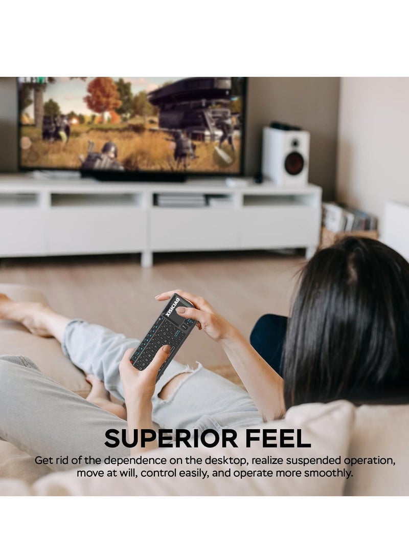 Mini Keyboard, Wireless Keyboard for Smart TV, Wireless Bluetooth Keyboard with Touchpad and IR Remote, Portable Keyboard, Compatible with Windows/Android/Google/Smart TV - Image 3