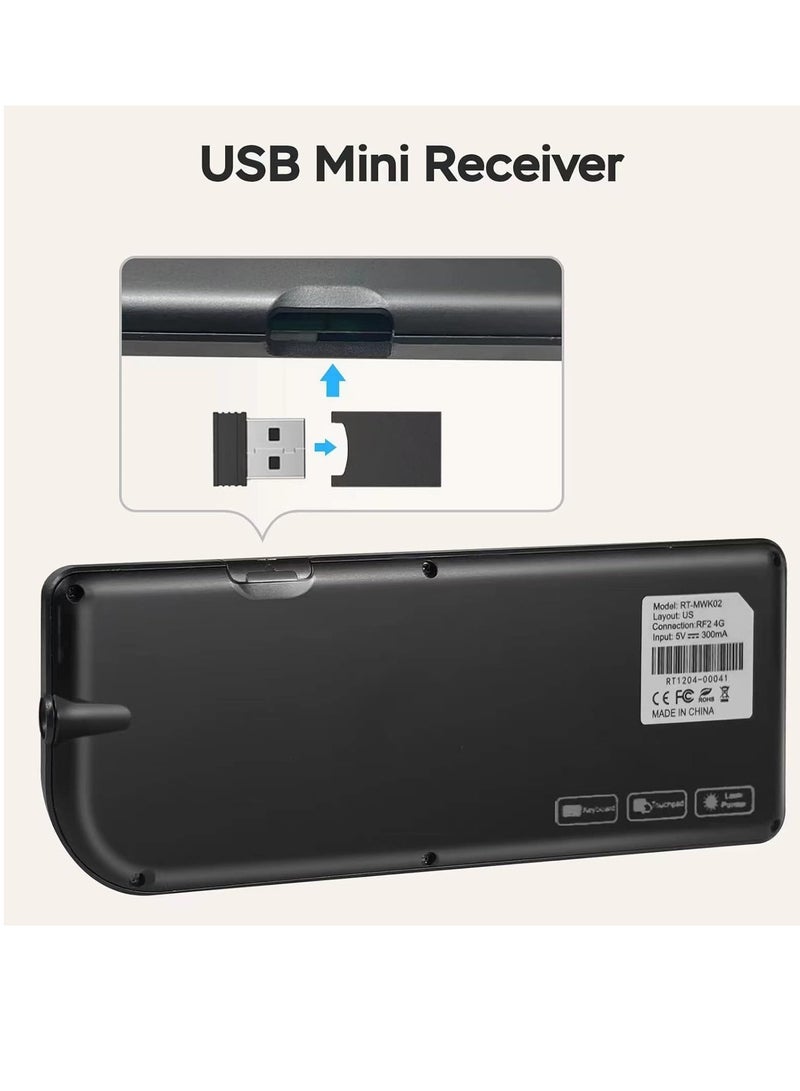 Mini Keyboard, Wireless Keyboard for Smart TV, Wireless Bluetooth Keyboard with Touchpad and IR Remote, Portable Keyboard, Compatible with Windows/Android/Google/Smart TV - Image 5