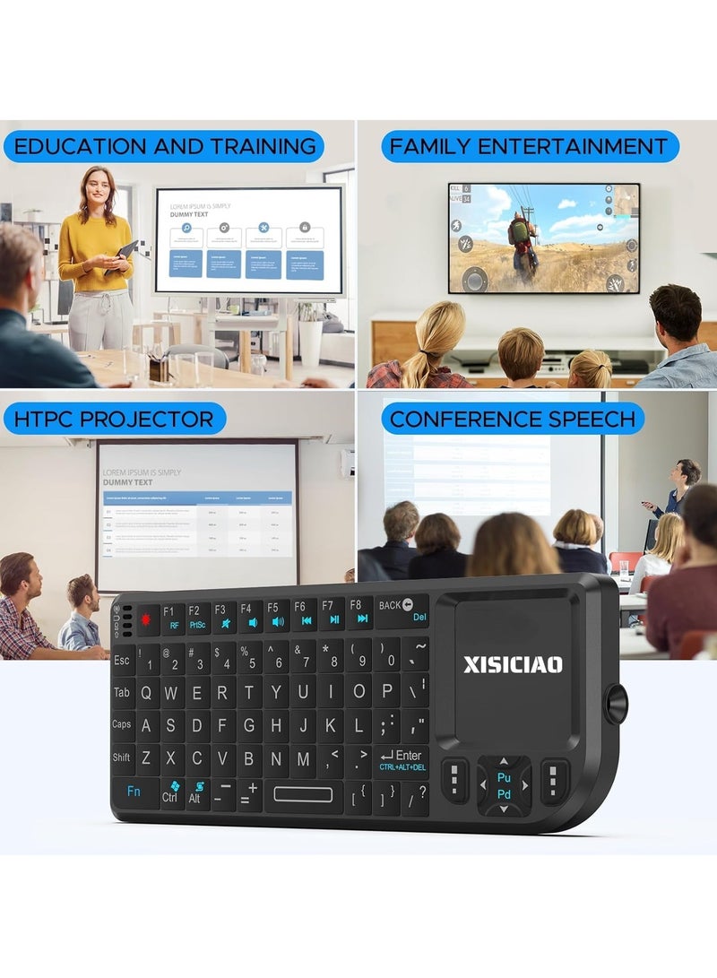 Mini Keyboard, Wireless Keyboard for Smart TV, Wireless Bluetooth Keyboard with Touchpad and IR Remote, Portable Keyboard, Compatible with Windows/Android/Google/Smart TV - Image 4
