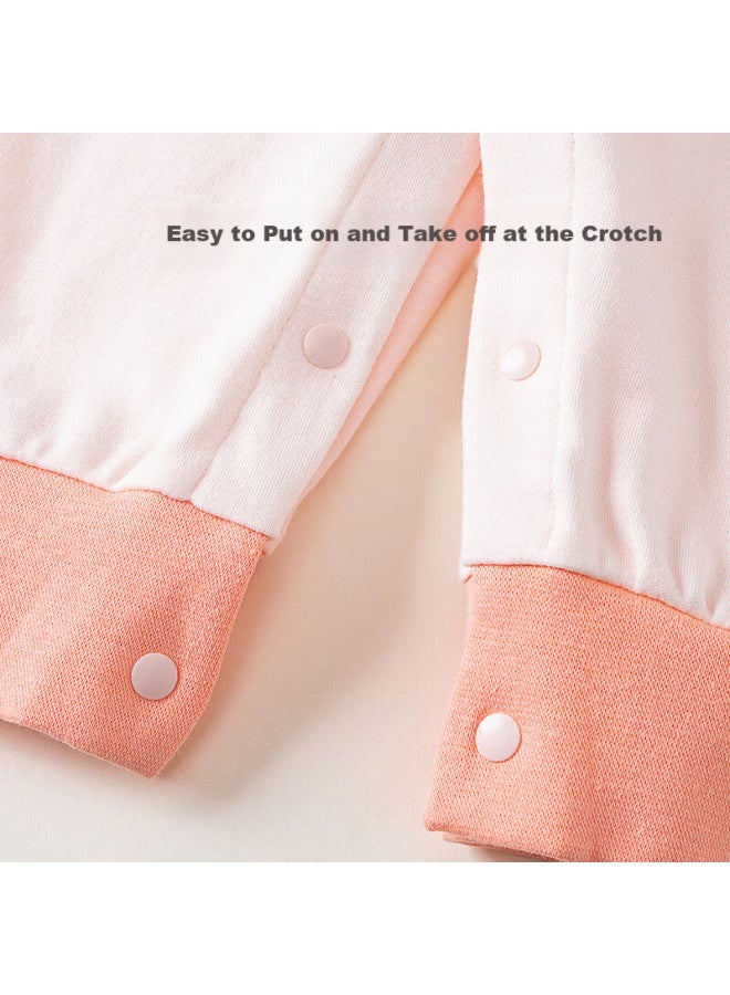 Shu Beiyi Shubeyi Baby Romper Spring And Autumn Newborn Baby Bodysuit Full Moon Baby Ha Yi One-year-old Children's Hundred Days Crawling Clothes Light Pink 73cm - Image 4