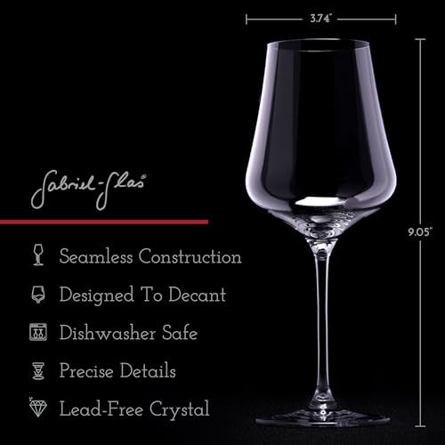 GabrielGlas Gabriel-Glas StandArt Crystal Wine Glasses, Set of 4 with Gift Boxes - Premium, Universal Wine Glass for Red and White Wine - Dishwasher Safe, Lead-Free, 16 oz. - Image 2