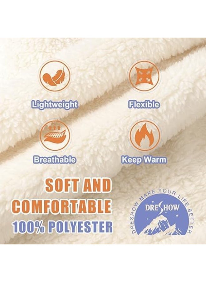 SYOSI Thermal Fleece Balaclava, Windproof Ski Mask with Adjustable Drawstring and Neck Warmer, Cold Weather Face Cover for Skiing, Snowboarding, Motorcycling, Hiking, Outdoor Work (M Size, White) - Image 5