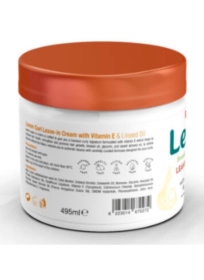 LEAVEN - Leave-in Curl Cream with Vitamin E and Flaxseed Oil 495 ml - Image 1