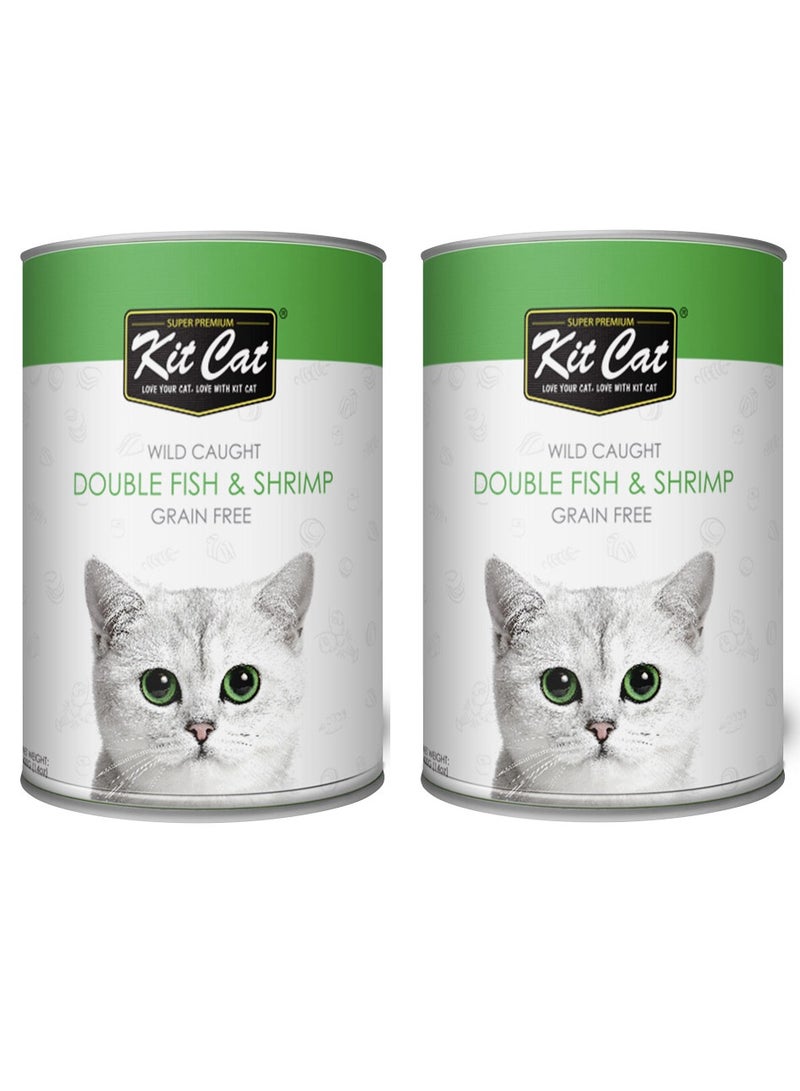 كيت كات قطعتان من السمك والروبيان البري 2 × 400 جرام - Image 1
