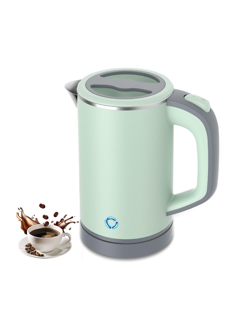 SYOSI Small Electric Kettle, Travel Mini Hot Water Boiler Heater, 304 Stainless Steel 0.8L Portable Electric Kettles or Boiling Water,  with Auto Shut-Off for Camping, Travel, Office and More (Green) - Image 1