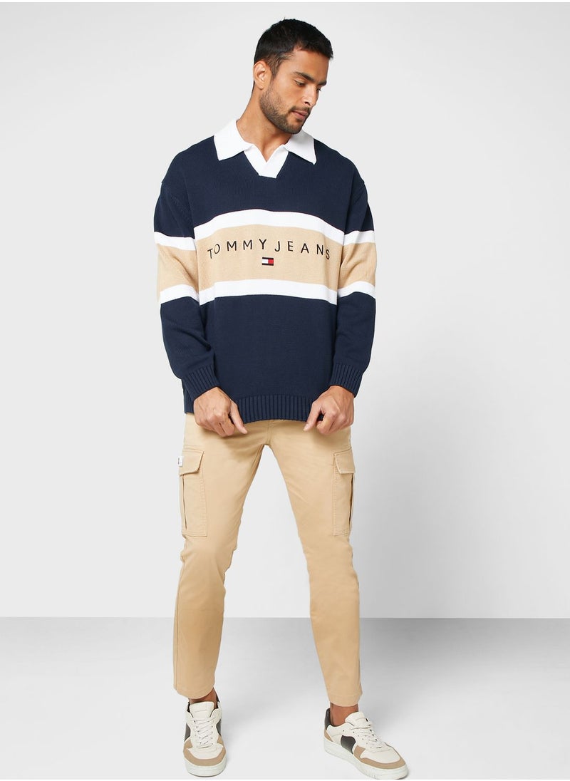 TOMMY JEANS - Logo Trophy Neck Sweater - Image 1