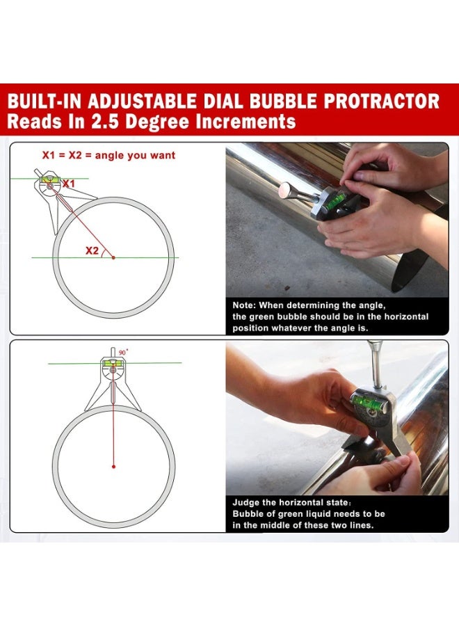 M MIAOYAN Pipe Center Finder Tool | Safety Pipe Center Marker Ruler with Bubble Level | Pipe Measuring & Marking Tool - Image 3