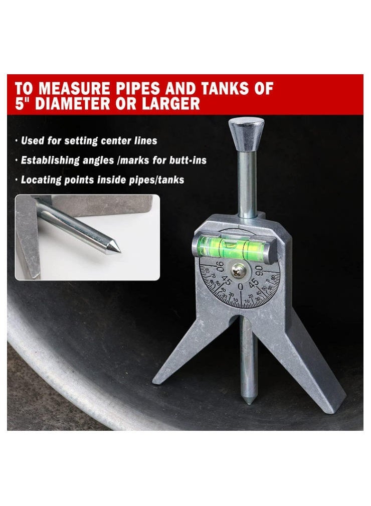 M MIAOYAN Pipe Center Finder Tool | Safety Pipe Center Marker Ruler with Bubble Level | Pipe Measuring & Marking Tool - Image 5