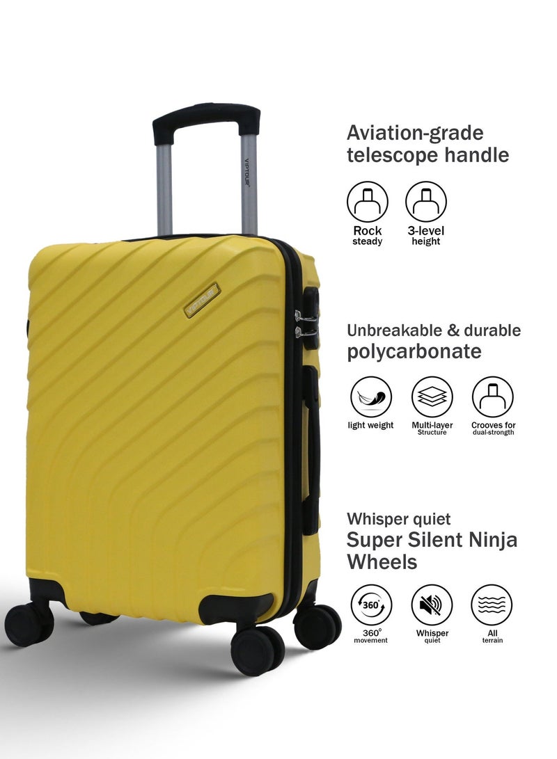 فيبتور حقيبة سفر بأربع عجلات دوارة وجوانب صلبة مع قفل أرقام - Image 3