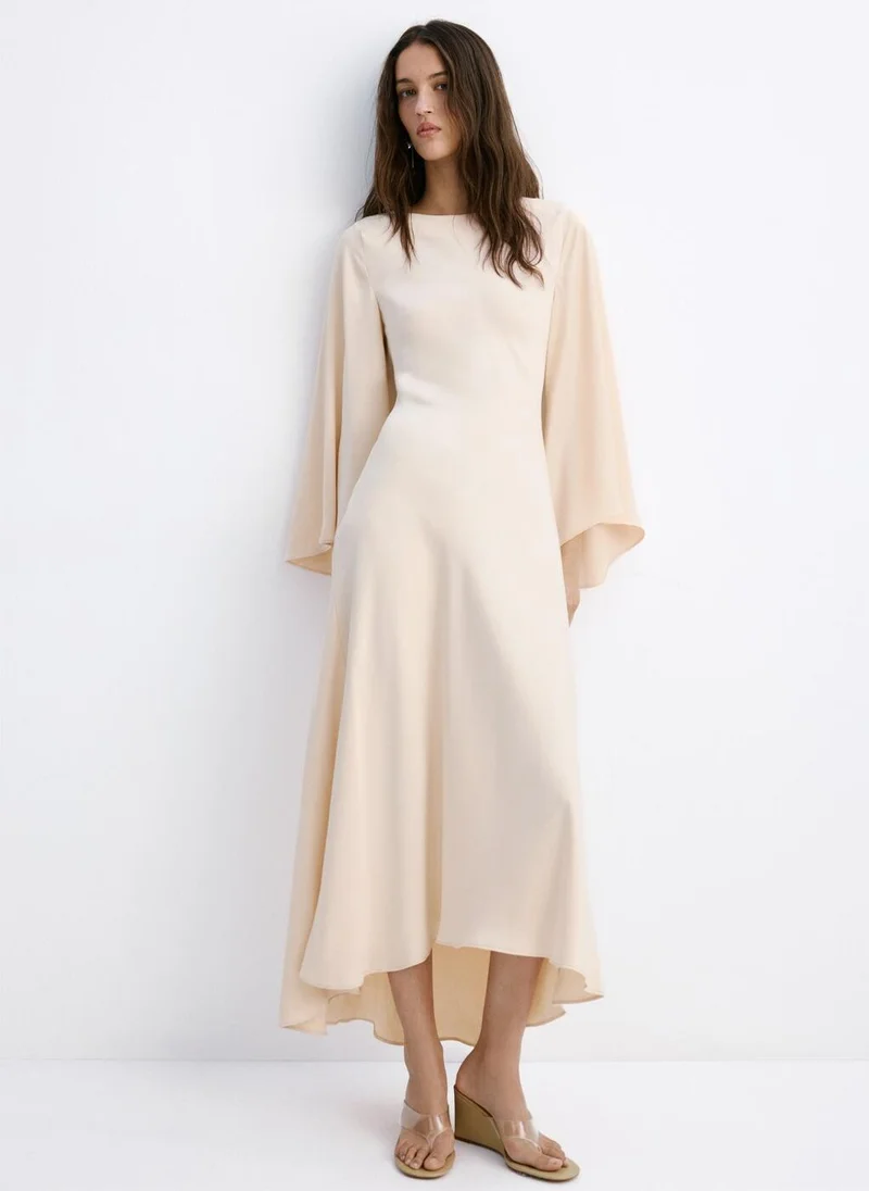 مانجو Flared-sleeve satin dress
