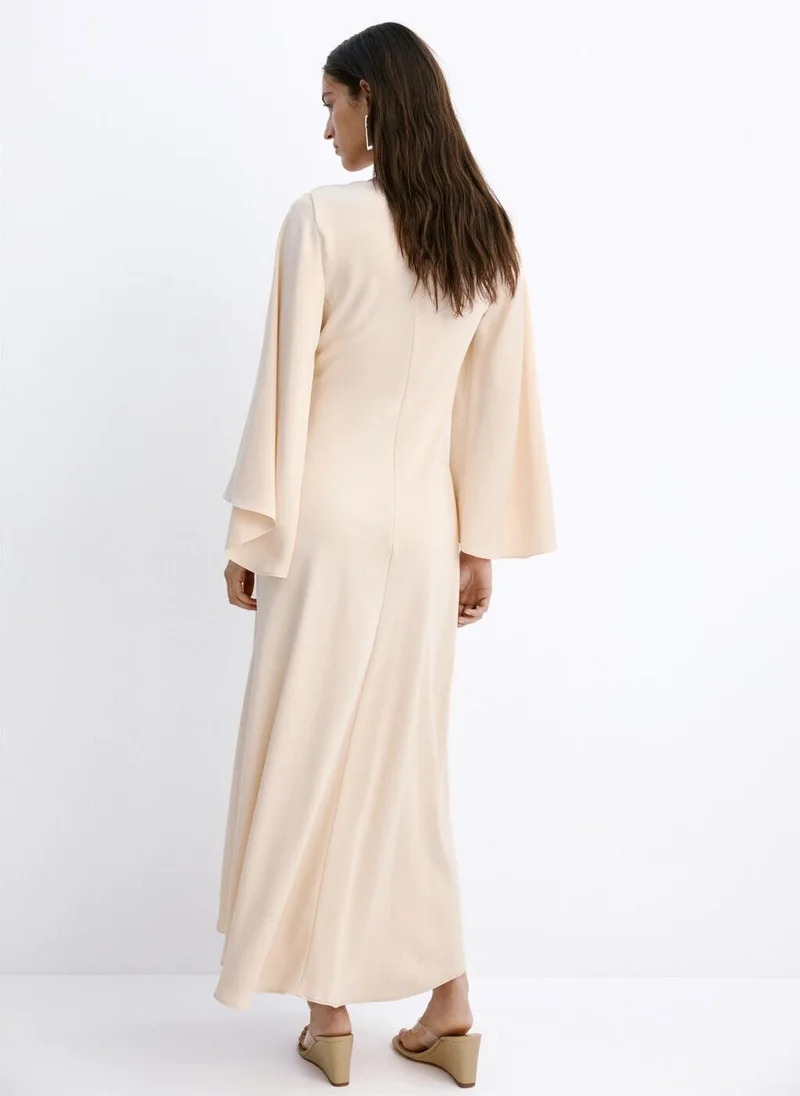 مانجو Flared-sleeve satin dress