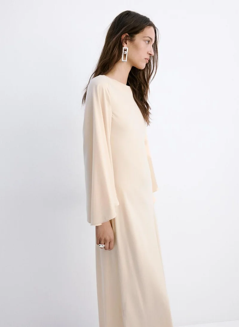 MANGO  Flared-sleeve satin dress for Women | Best Price UAE