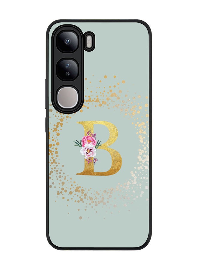 Stylizedd For vivo V40 Lite Case,Slim fit Camera Protection, Shockproof Thin Phone cover - Custom Monogram Floral - B (Light Grey ) - Image 1