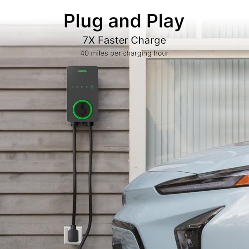 Autel Level 2 EV Charger 40 Amp Home Smart AI Electric Vehicle (EV) Charger, Wi-Fi and Bluetooth Enabled EVSE, with in-Body Holster and 25-Foot Cable NEMA 14-50 Plug(Dark Gray) - Image 4