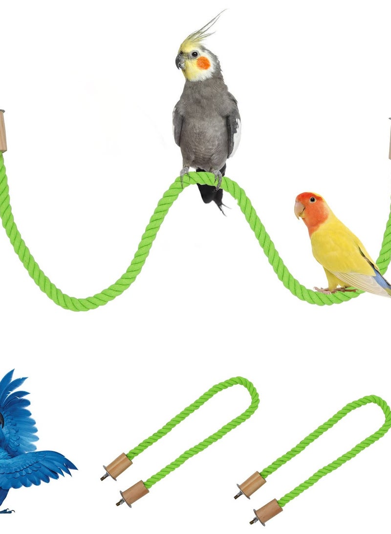 Excefore 2 Pack Bird Rope Perch Swing, Bird Cage Stand Pole Accessories, Paw Grinding Standing Climbing Perch for Parrot, Parakeet, Lovebirds, 31.49 Inches, 80 cm - Image 1