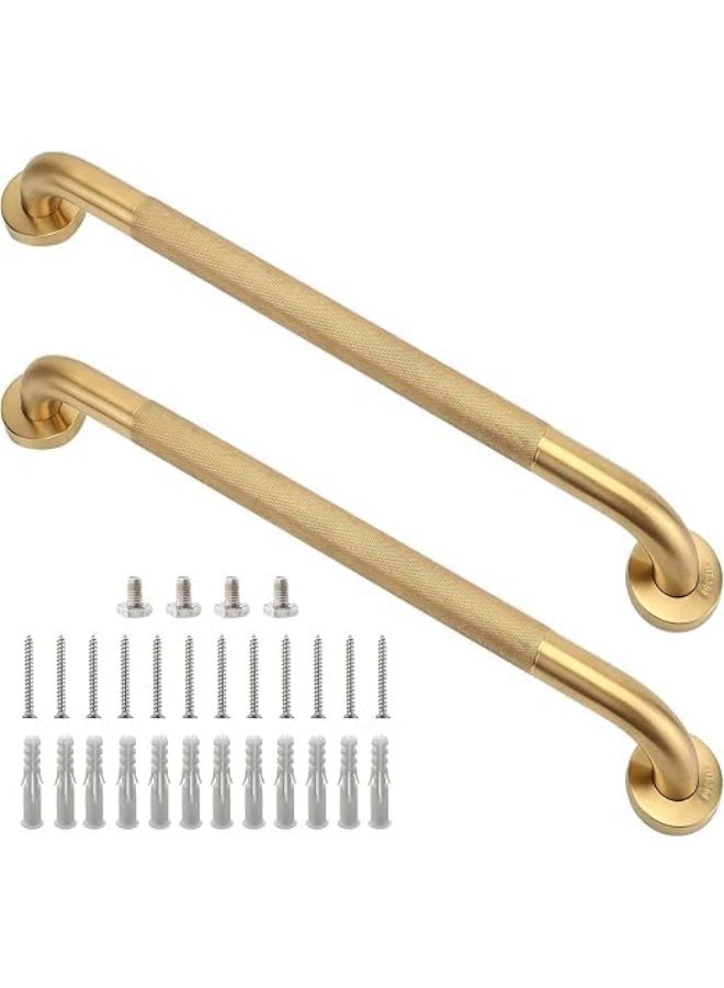 Shower Grab Bar, 2 Pack 24 Inch Gold Bathroom Grab Bar, 1.25" Diameter 304 Stainless Steel Anti-Slip Grab Bars for Bathtubs and Showers, Handicap Shower Grab Bar for Seniors Elderly - Image 1