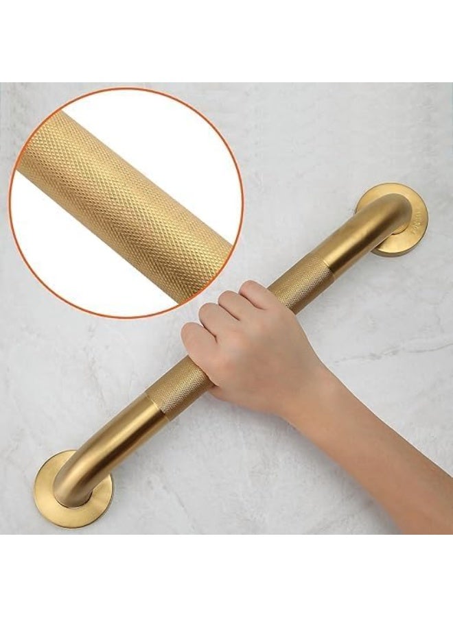 Shower Grab Bar, 2 Pack 24 Inch Gold Bathroom Grab Bar, 1.25" Diameter 304 Stainless Steel Anti-Slip Grab Bars for Bathtubs and Showers, Handicap Shower Grab Bar for Seniors Elderly - Image 5