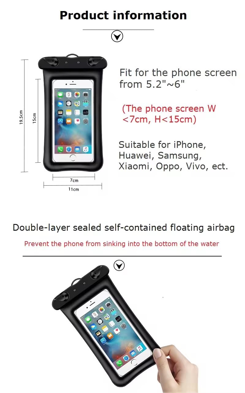 Printme Waterproof Mobile Pouch with Floating Airbags – Universal Waterproof Case for All Smartphones up to 7.2 Inch – IPX8 Dry Bag for Swimming, Beach, Rain – Touchscreen Friendly (Light Green) - Image 4