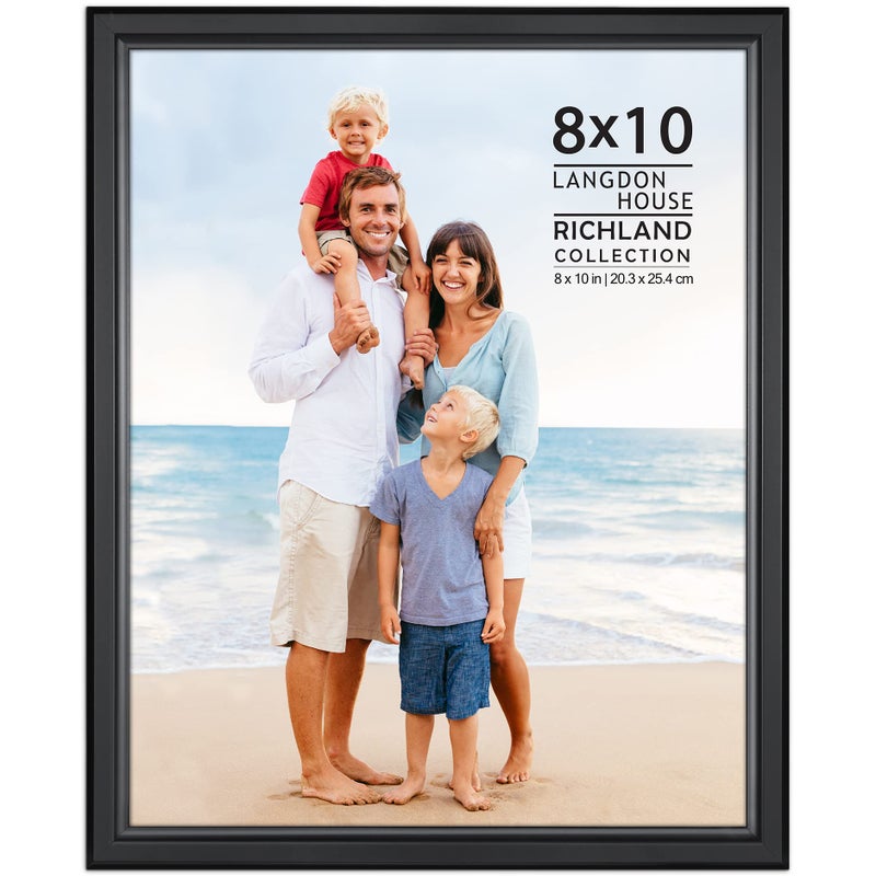 Langdon House 8x10 Black Picture Frame  Distinguished Edging for Classic Style  Richland Collection