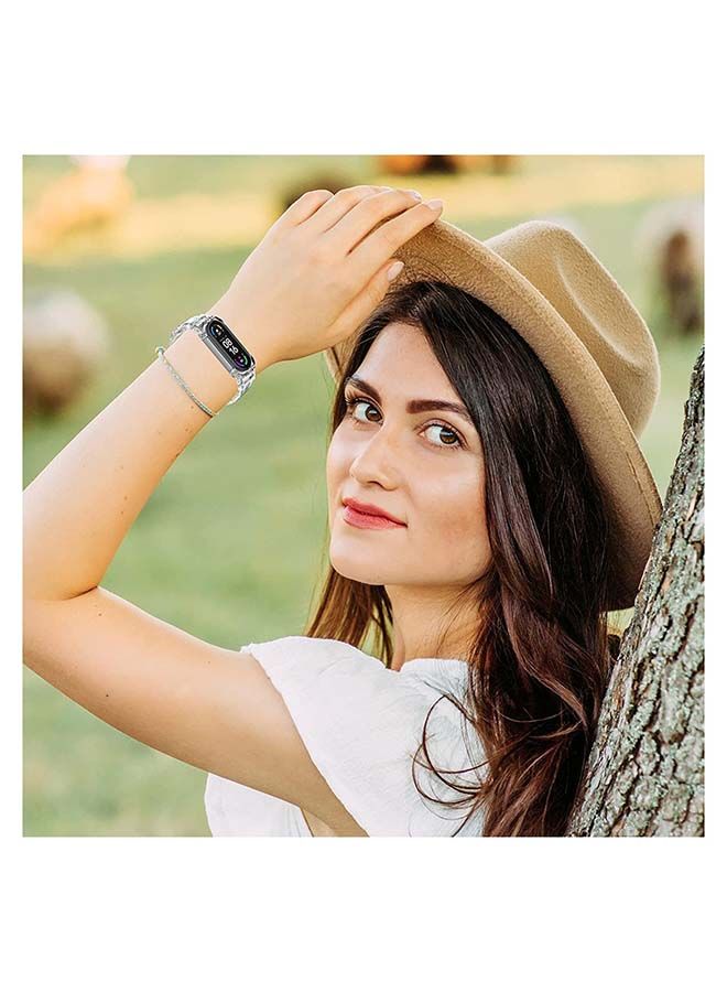 NIBEMINENT Replacement Silicone Strap For Xiaomi Mi Band 5/ 6 Fitness Tracker Clear  - Image 3