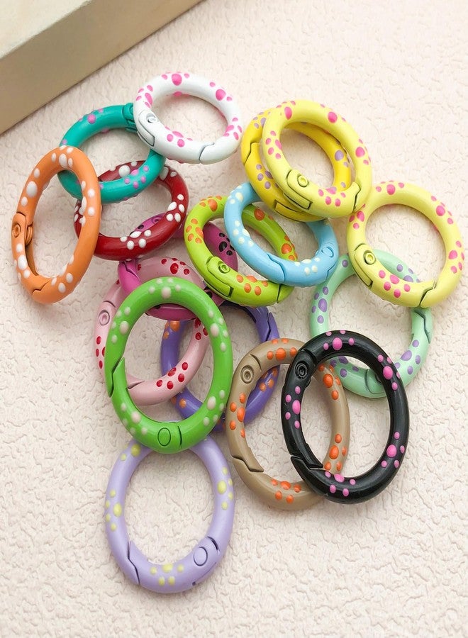 MOTOFITOOL 17 Pack Cute Carabiner Keychain Clip Cat Paw Print Round Mini Carabiners Clips for Keychains, Water Bottle Holders, Dog Leashes, Bag Purse Strap, DIY Crafts and More - Image 3