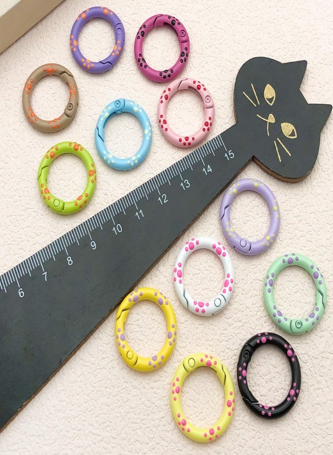 MOTOFITOOL 17 Pack Cute Carabiner Keychain Clip Cat Paw Print Round Mini Carabiners Clips for Keychains, Water Bottle Holders, Dog Leashes, Bag Purse Strap, DIY Crafts and More - Image 2