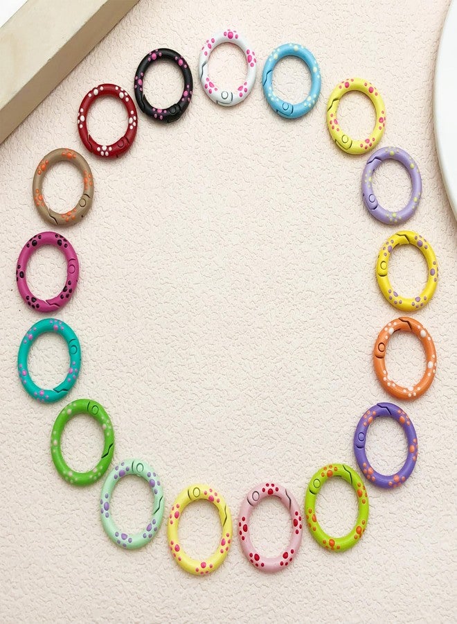 MOTOFITOOL 17 Pack Cute Carabiner Keychain Clip Cat Paw Print Round Mini Carabiners Clips for Keychains, Water Bottle Holders, Dog Leashes, Bag Purse Strap, DIY Crafts and More - Image 1