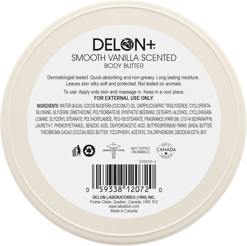DELON Intense Moisturizing Smooth Vanilla Body Butter 6.9 Oz - 4-Pack - Image 3