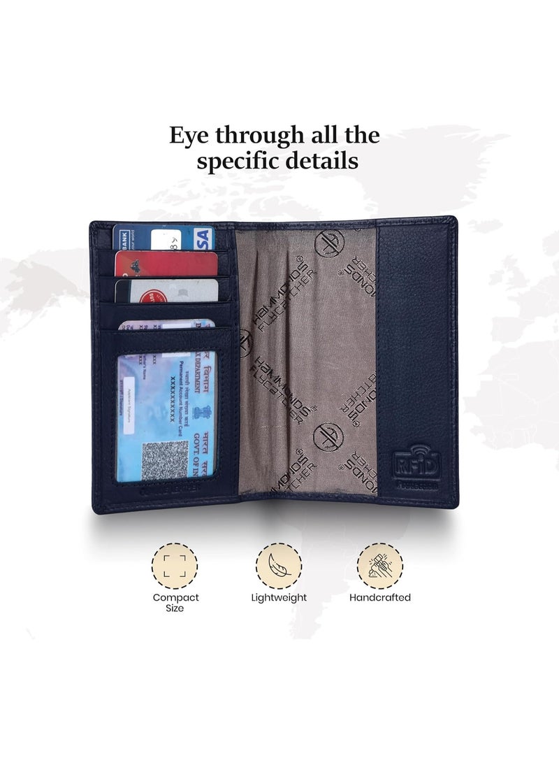  هاموندز فلاي كاتشر حامل جواز سفر جلدي أزرق للجنسين - Image 4