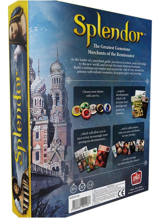 Splendor Board Game (Base Game) Family Board Game Board Game for Adults and Family Strategy Game Ages 10+ 2 to 4 Players Average Playtime 30 Minutes Made by Space Cowboys