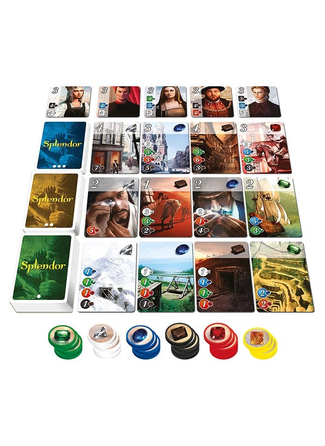 Splendor Board Game (Base Game) Family Board Game Board Game for Adults and Family Strategy Game Ages 10+ 2 to 4 Players Average Playtime 30 Minutes Made by Space Cowboys