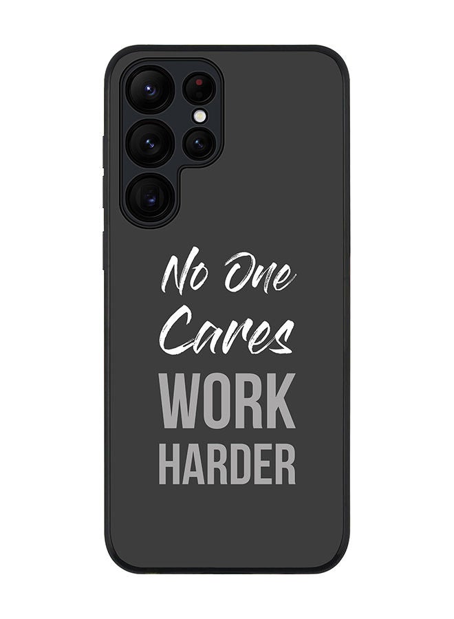 Stylizedd Rugged Black edge case for Samsung Galaxy S23 Ultra 5G Slim fit Soft Case Flexible Rubber Edges Anti Drop TPU Gel Thin Cover -  Work Harder - Image 1