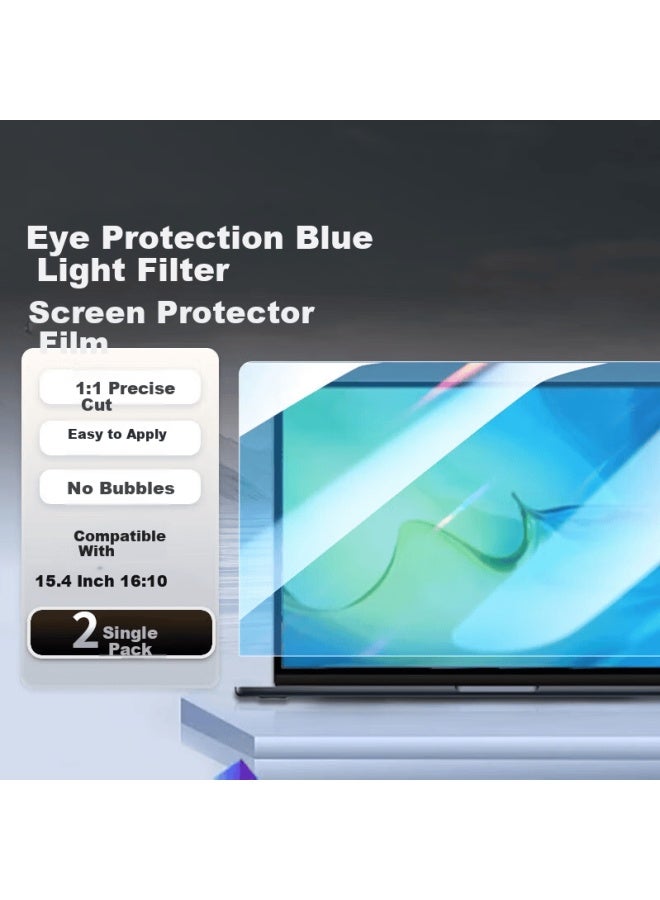 Jplayer Blue Light Blocking Screen Protector 15.4 Inch 16:10 Laptop Protective Film Hd Anti-scratch For Lenovo Asus Dell Thinkpad Acer Hp 2-pack - Image 3